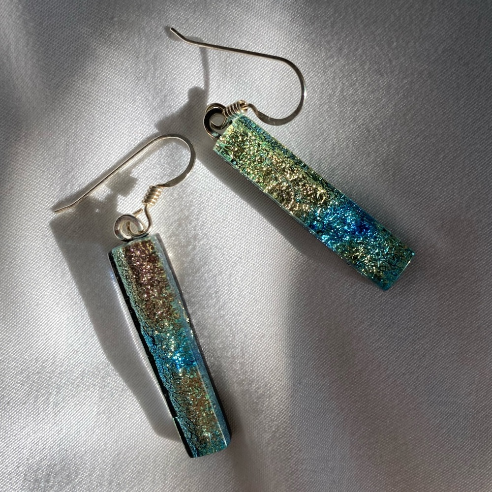 Handmade Glass-blown Dangling Earrings